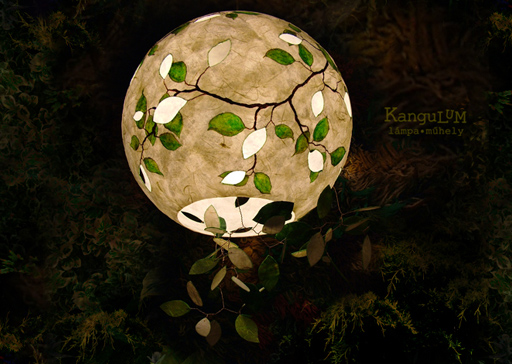 zöld leveles csillár lamp design by KanguLUM studio